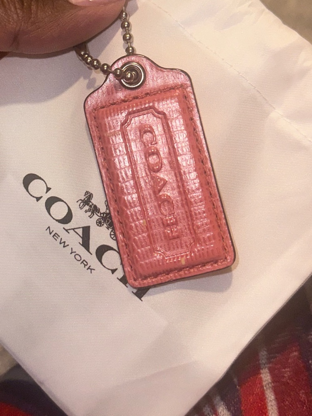 Coach Pink Leather Hangtag